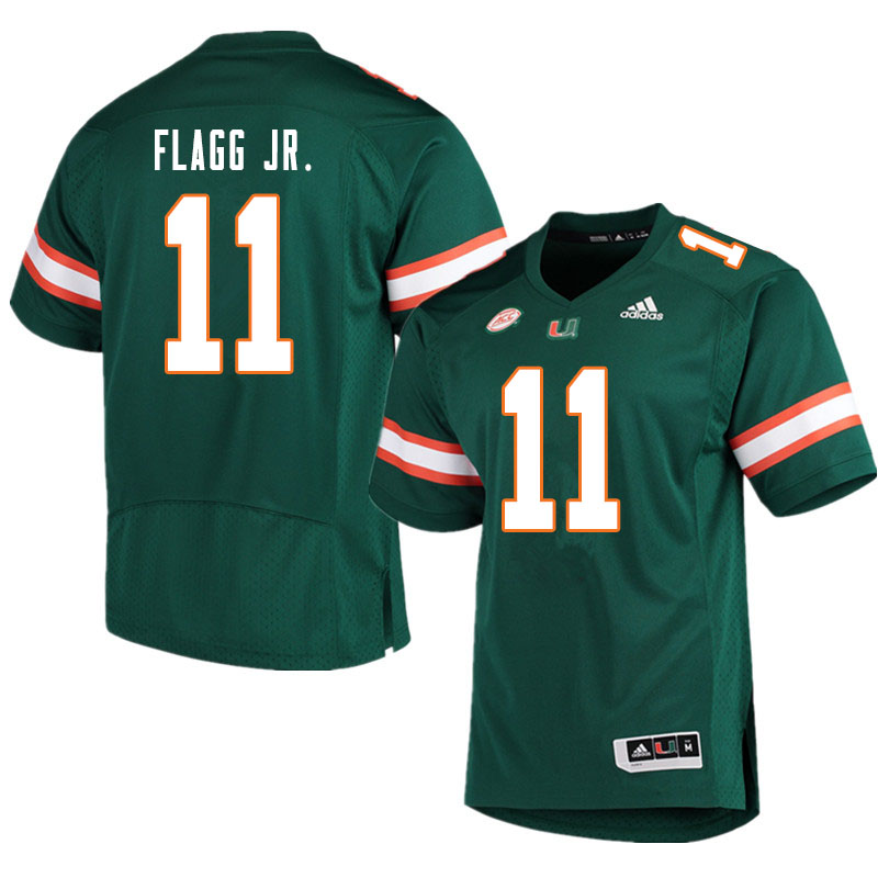 Men #11 Corey Flagg Jr. Miami Hurricanes College Football Jerseys Sale-Green - Click Image to Close